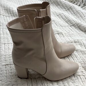 Elegant Cream Ankle Boots